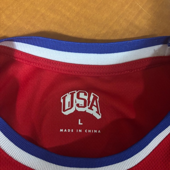 USA * Men’s Muscle Style Shirt * Size Large * USA Fully Embroidered Across Front - Picture 9 of 9